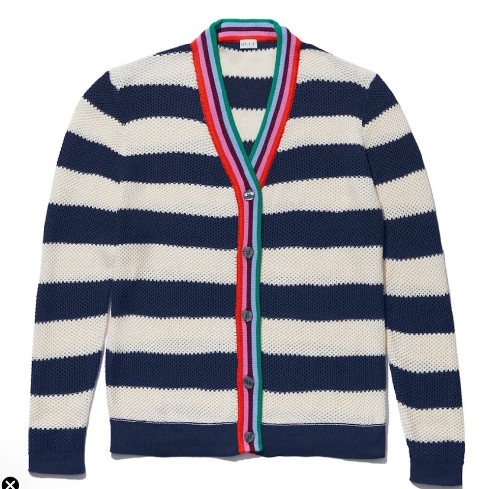 Anthropologie Kule Raven Striped Cardigan Sweater Large